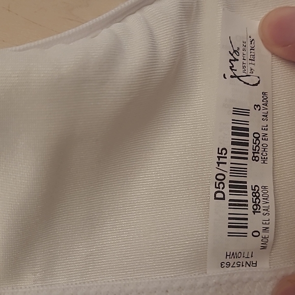 NWOT Just my Size by Hanes D50/115 White Hook Front Closure Bra - Picture 4 of 14